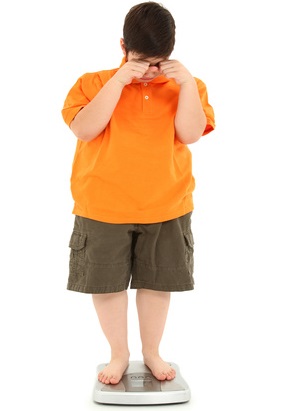 Obese Child on Scale