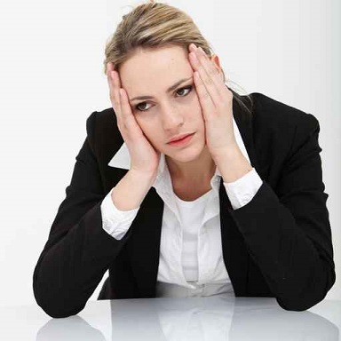 Dejected depressed businesswoman