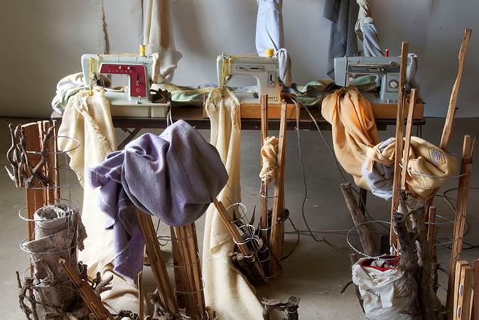 Never-ending by Alison Clouston and Joan Clouston, 2015, in Daughters Mothers at Sydney College of the Arts for International Women’s Day. Image courtesy of the artists.