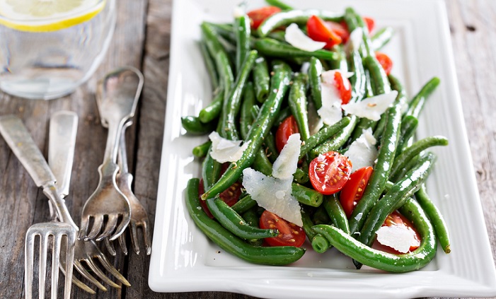 Atkins Warm Green Bean and Parmesan Salad with Cherry Tomatoes