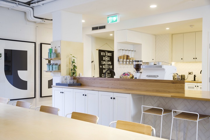 Kitchen at Airbnb new office, Sydney, Australia. Photo by  James Horan 16/11/2015