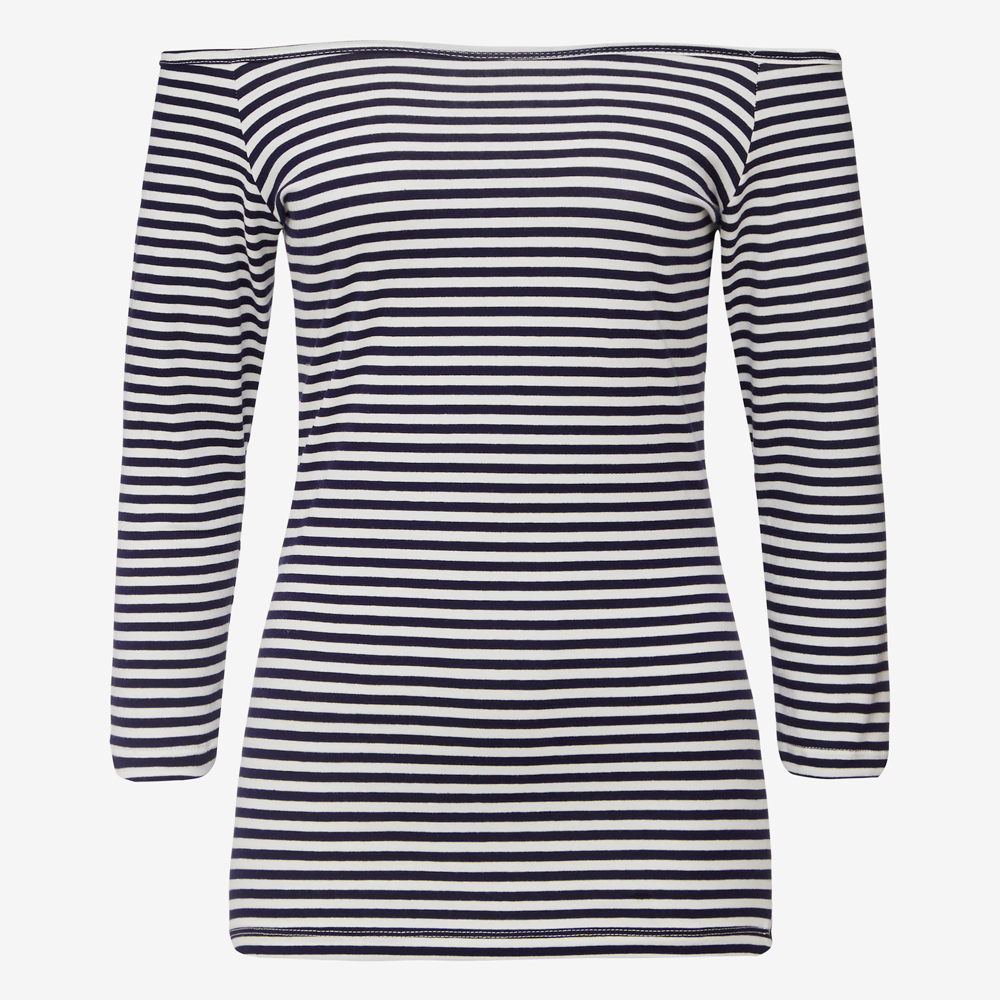 French Connection Stripe Off Shoulder Top
