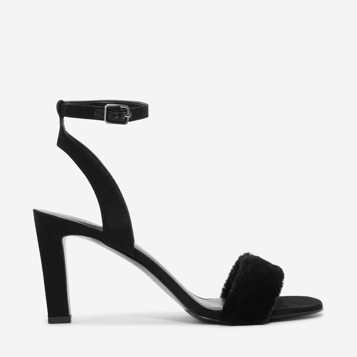 CHARLES & KEITH Furry Heeled Sandals