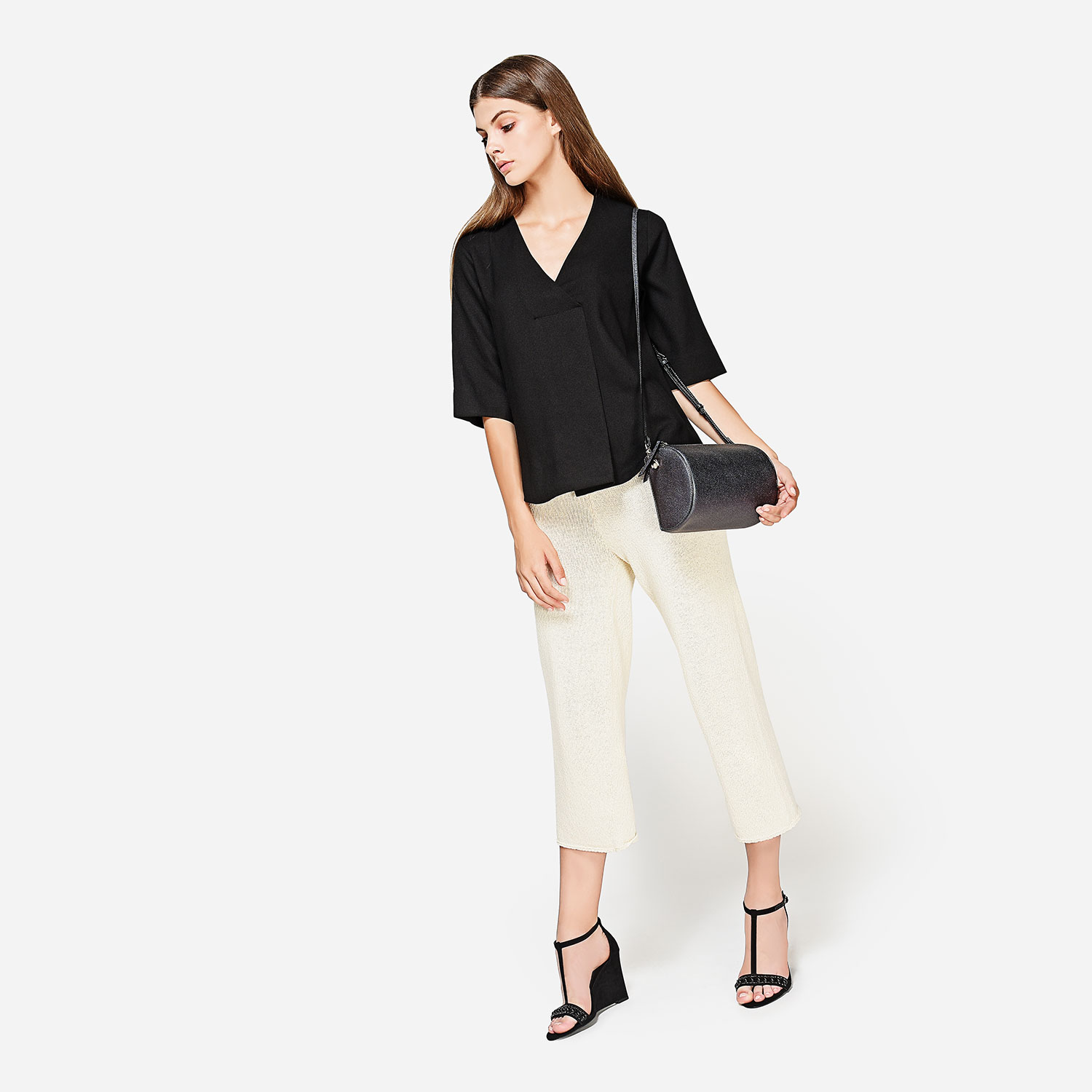 CHARLES & KEITH T-Bar Wedge Sandals