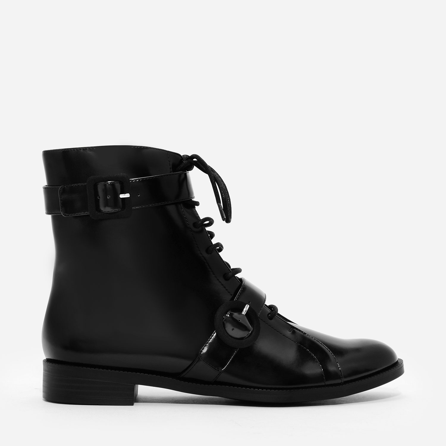 CHARLES & KEITH Buckle Combat Boots