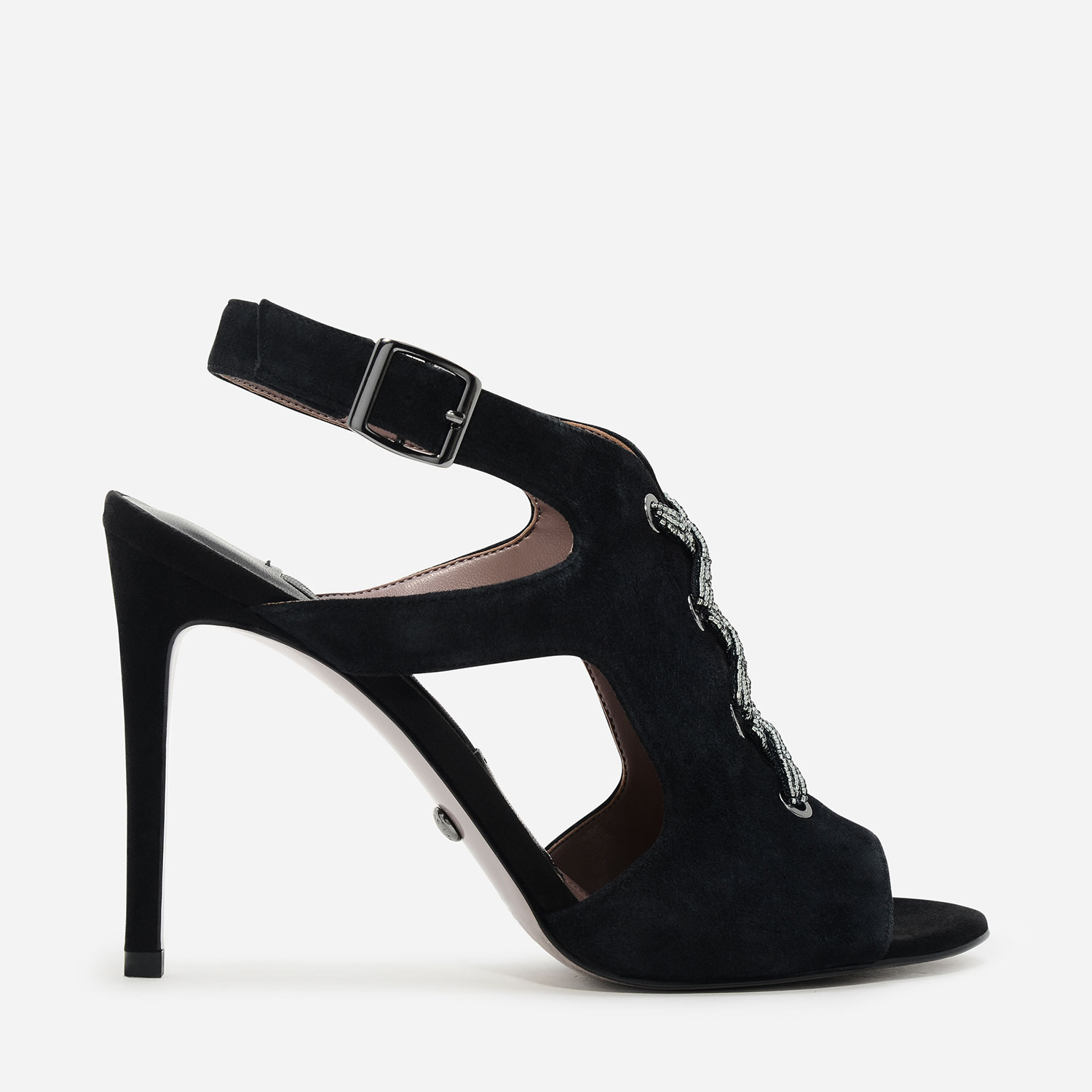 CHARLES & KEITH Corset Detail Suede Slingback Heels