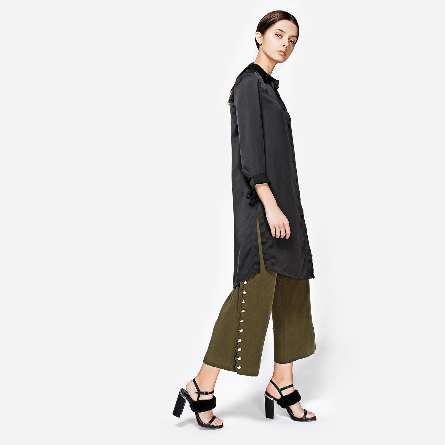 CHARLES & KEITH Embellished Leather Sandals