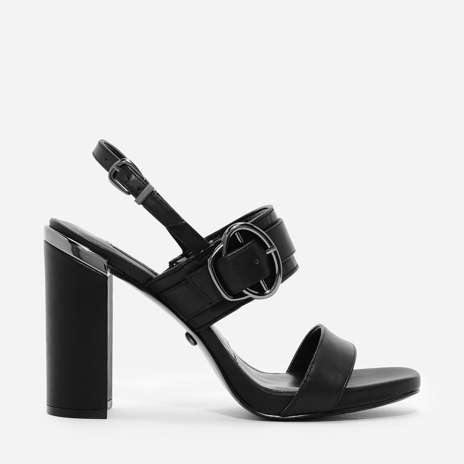 CHARLES & KEITH Buckle Detail Leather Slingback Heels