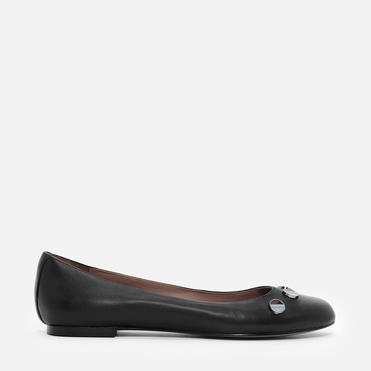 CHARLES & KEITH Embellished Leather Ballerina Pumps