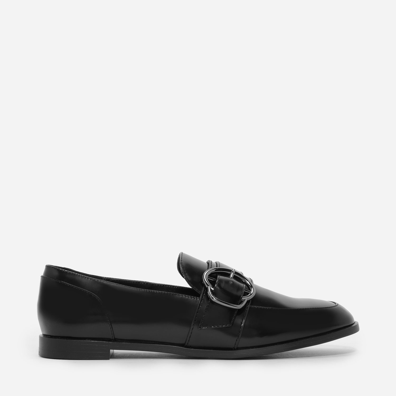 CHARLES & KEITH Leather Buckle Loafers