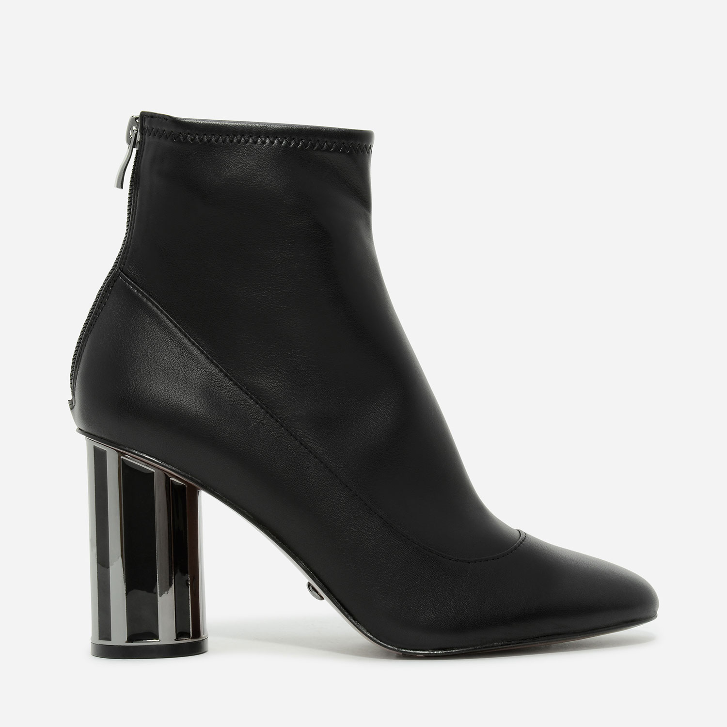 CHARLES & KEITH Leather Cylindrical Block Heel Boots