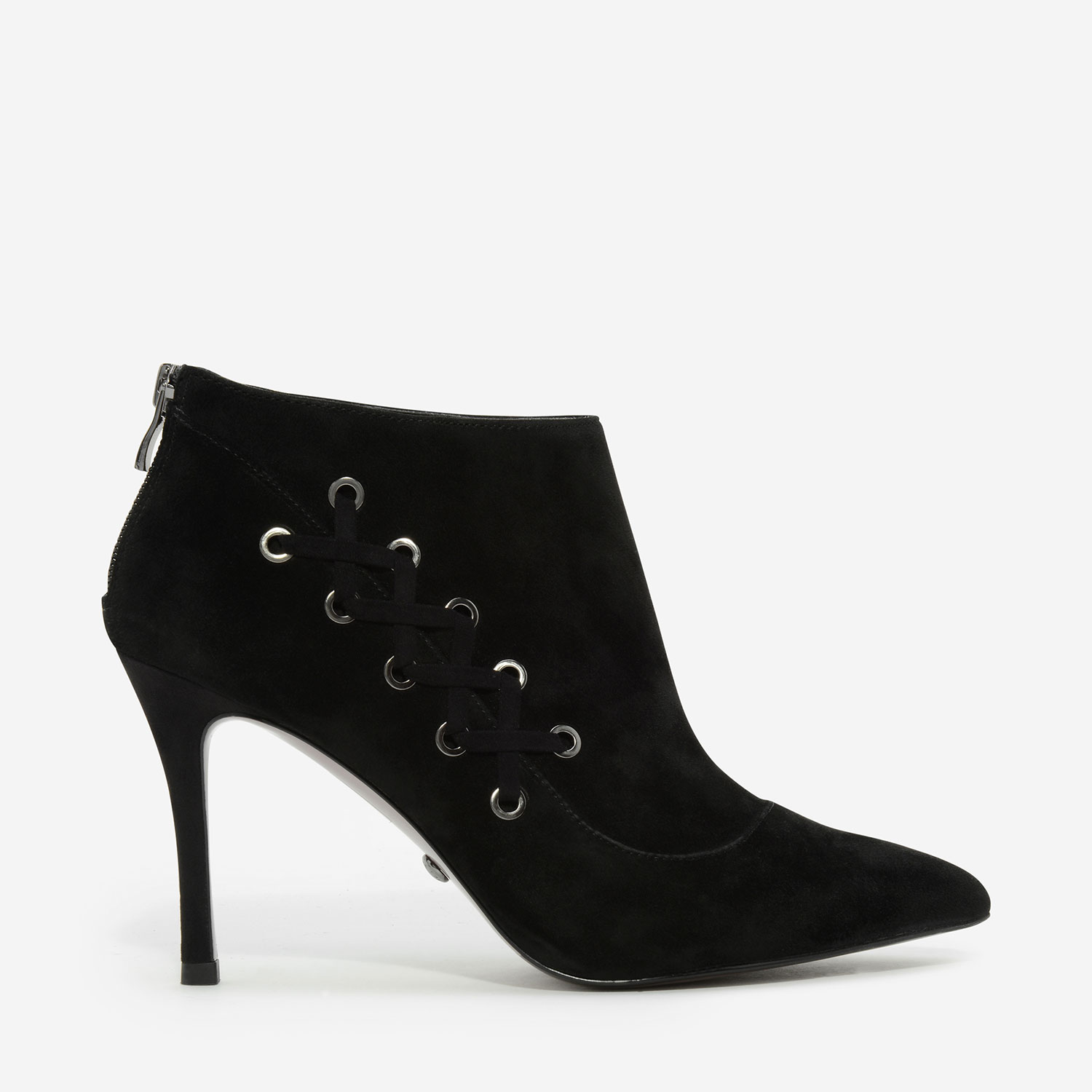 CHARLES & KEITH Corset Detail Suede Ankle Boots