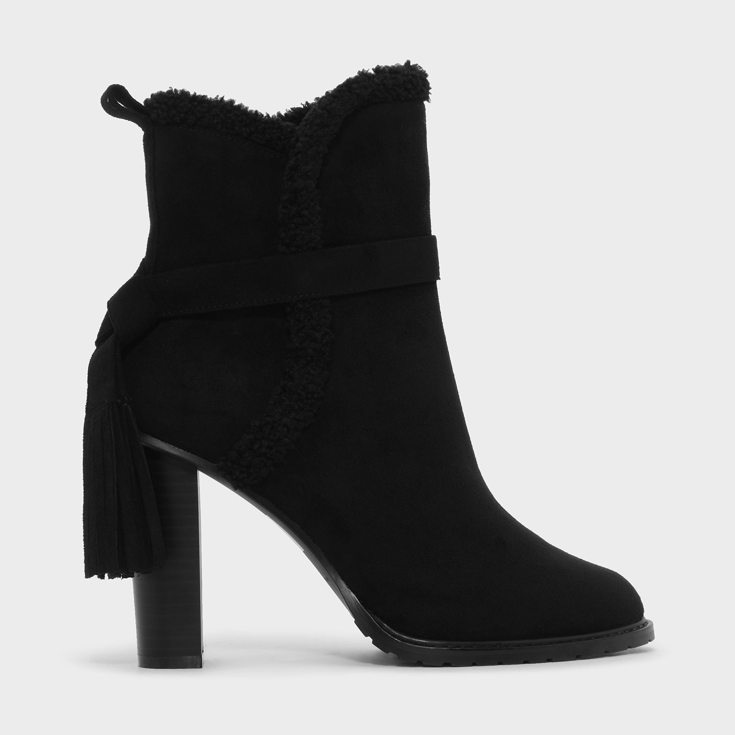 CHARLES & KEITH Textured Calf Boot Heels