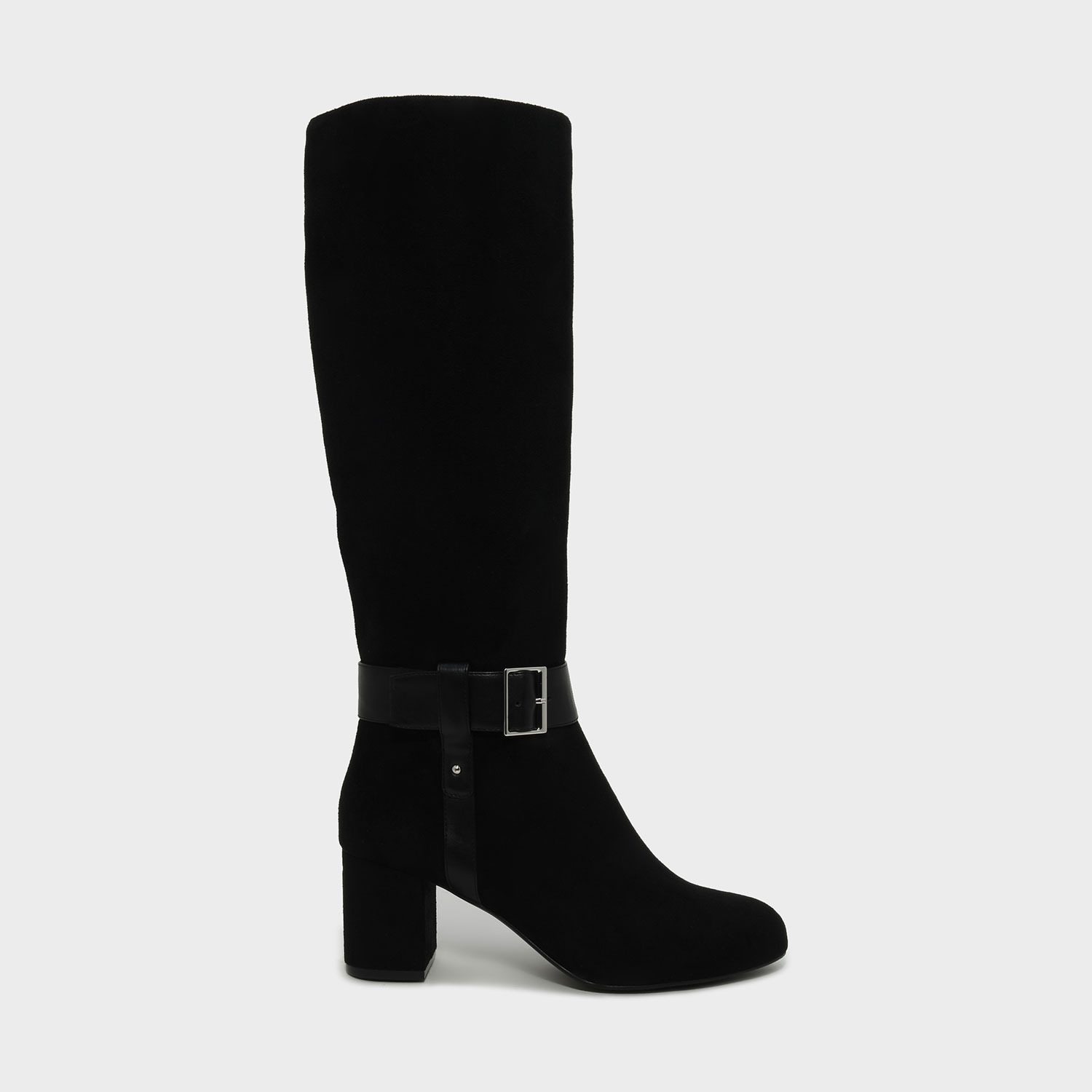 CHARLES & KEITH Textured Buckle Boots