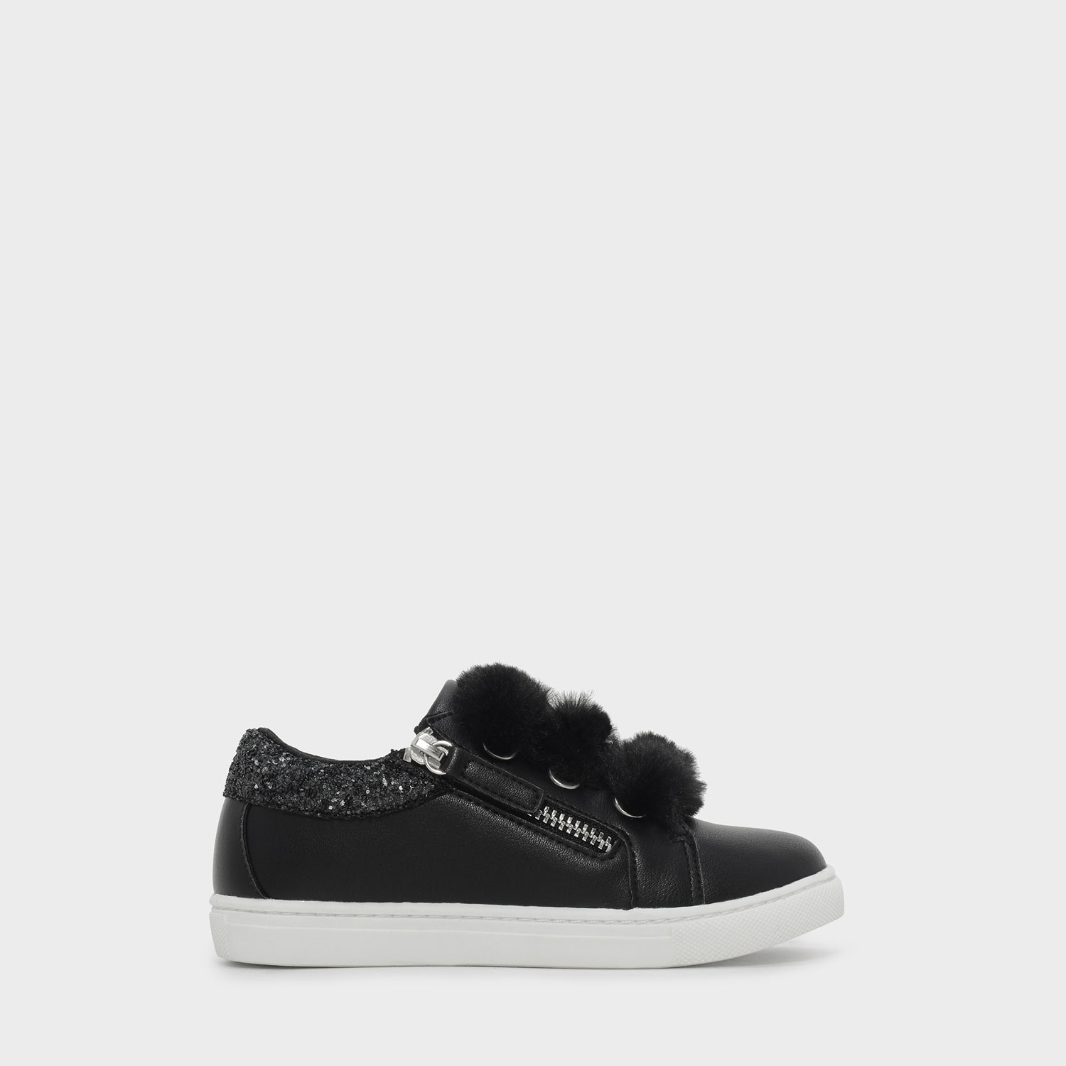 CHARLES & KEITH Kids Furry Shoelace Sneakers