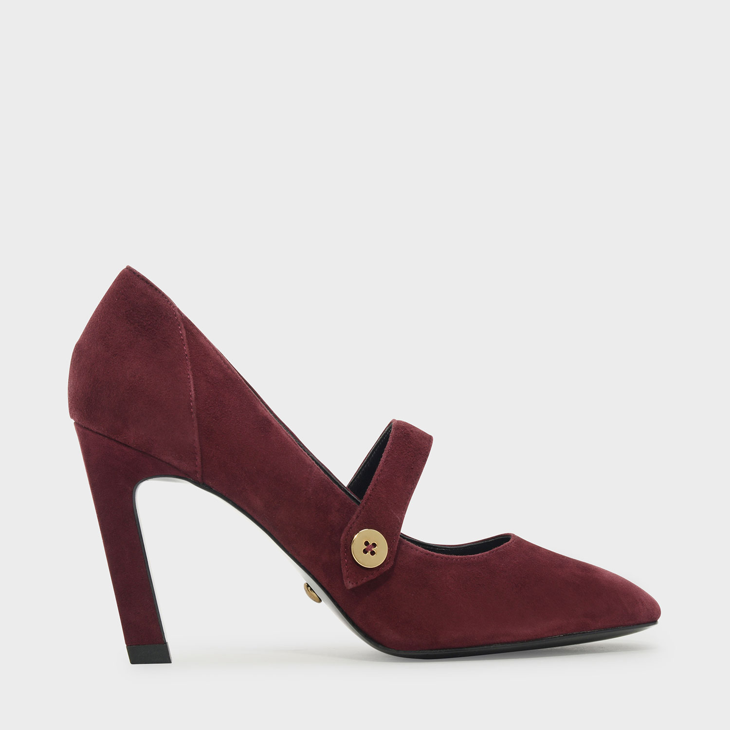 CHARLES & KEITH Suede Square-Toe Mary Janes