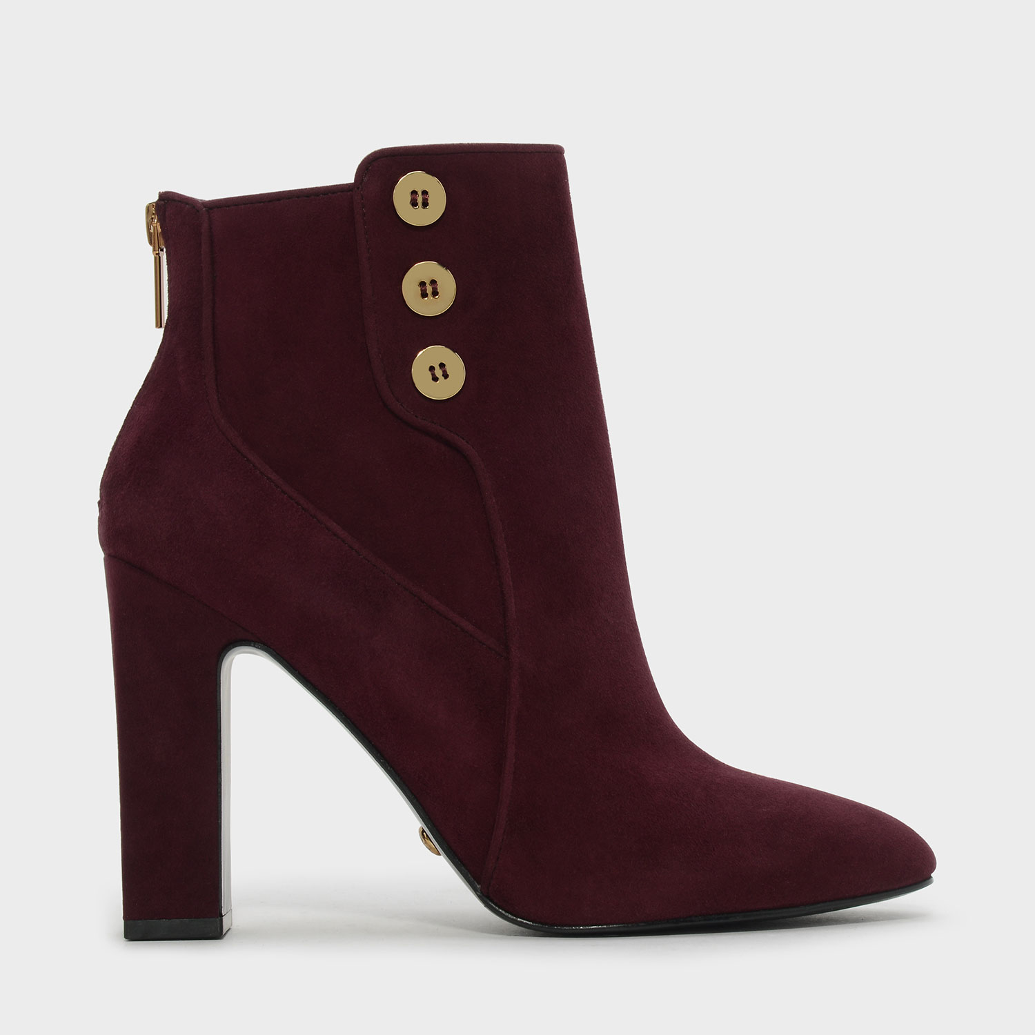 CHARLES & KEITH Suede Embellished Ankle Boots
