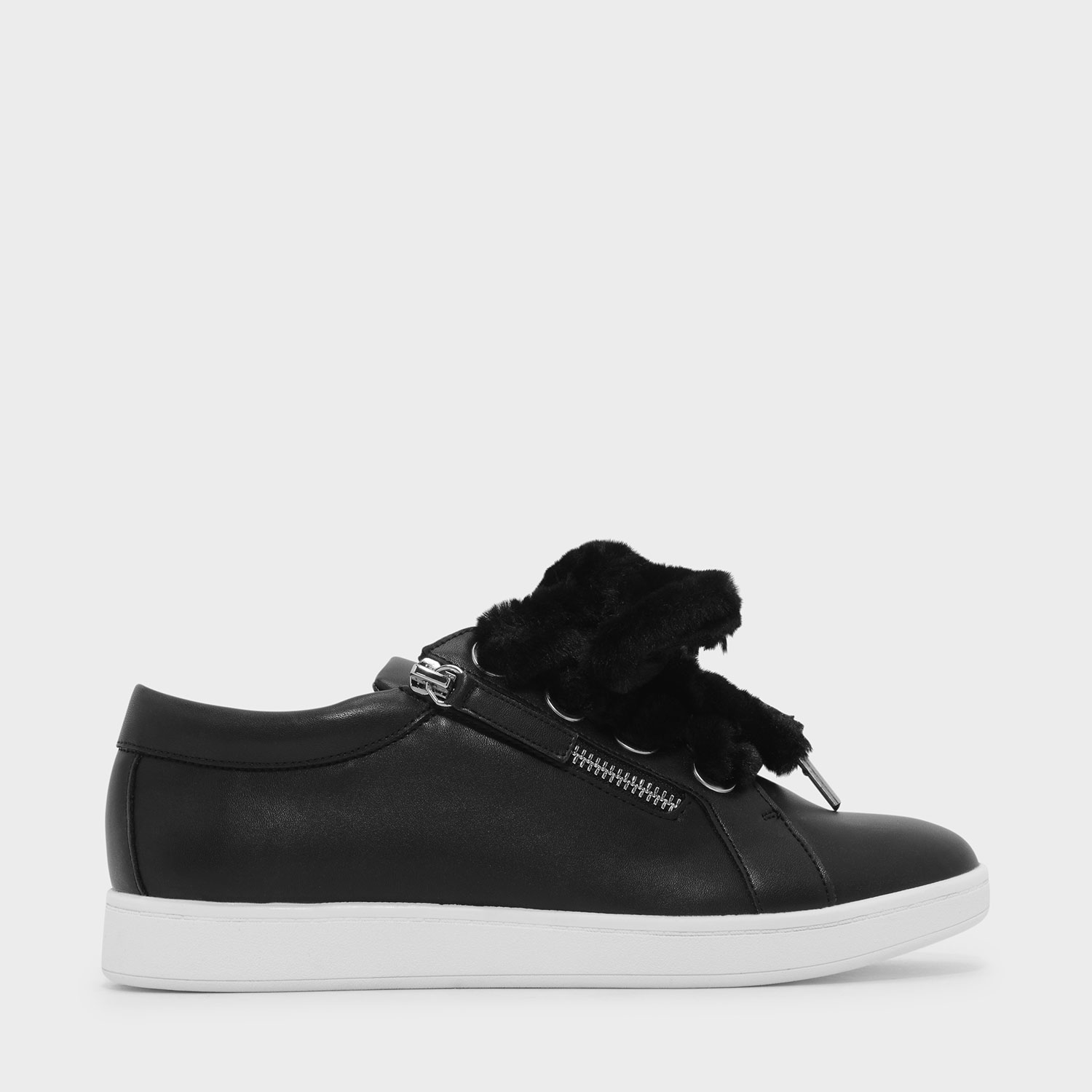 CHARLES & KEITH Furry Lace-Up Sneakers