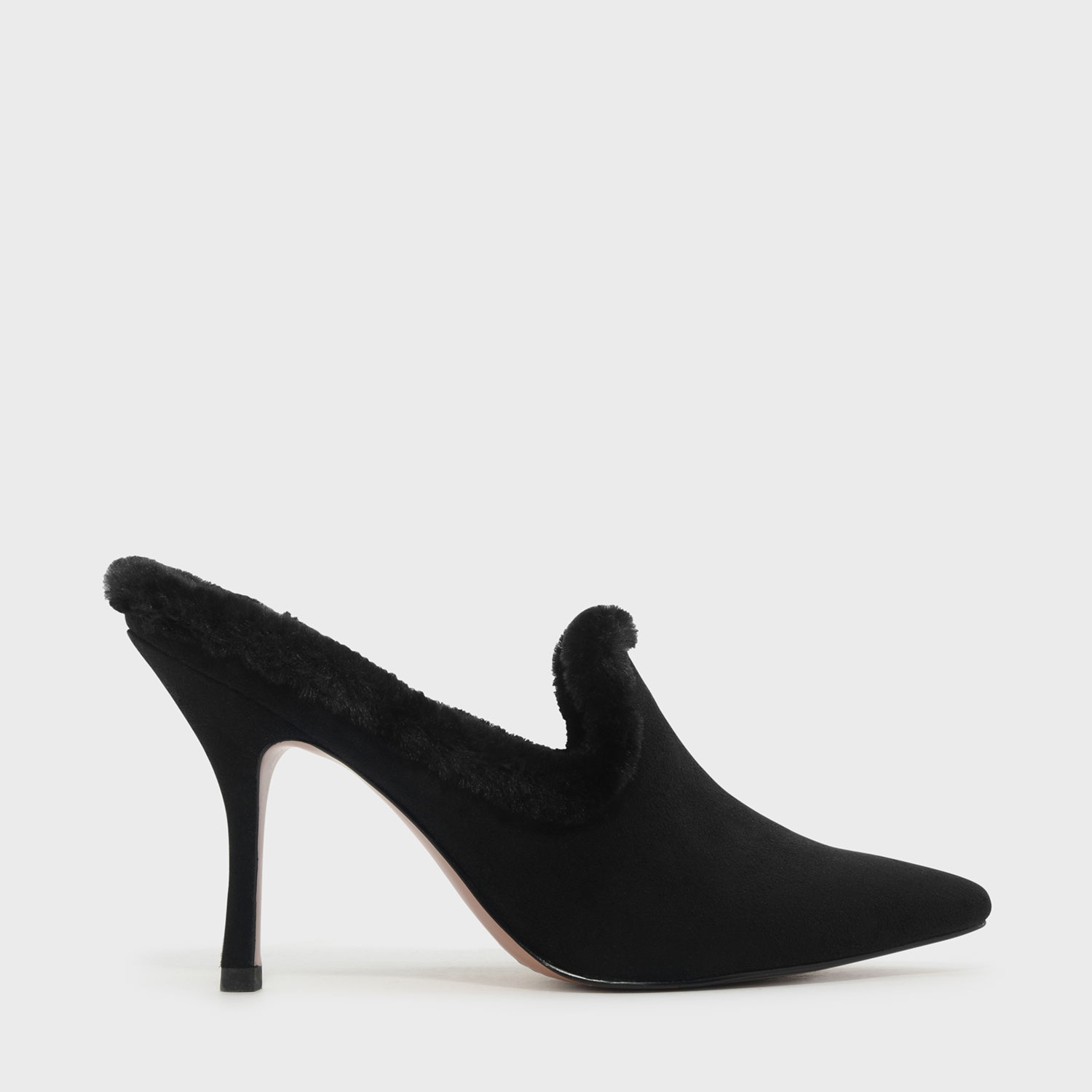 CHARLES & KEITH Furry Slip-On Heels