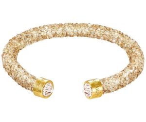 Swarovski Crystaldust Cuff, Golden Brown Gold-plated