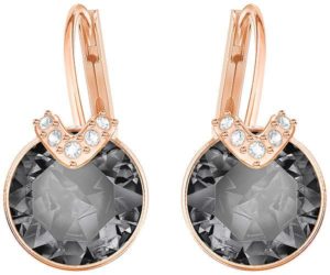 Swarovski Bella V Pierced Earrings, Gray, Rose gold plating Gray Rose gold-plated