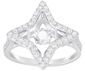 Swarovski Sparkling Dance Star Ring, White, Rhodium plating White Rhodium-plated