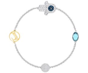 Swarovski Swarovski Remix Collection Hamsa Hand Symbol, Blue, Mixed plating Light Multi