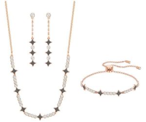 Swarovski Halve Set, Large, Multi-colored, Rose Gold Plating Teal Rose gold-plated