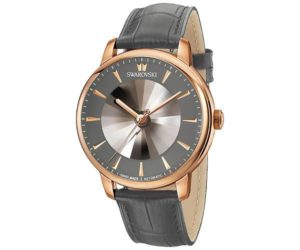 Swarovski Atlantis Limited Edition Automatic Men's Watch, Leather strap, Gray, Rose gold tone Gray Rose gold-plated
