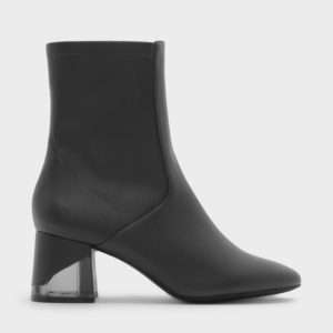 CHARLES & KEITH Lucite Heel Calf Boots