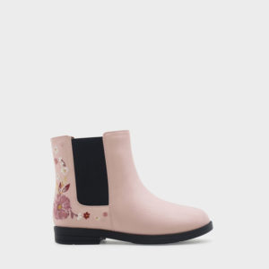 CHARLES & KEITH Kids Floral Embroidery Calf Boots