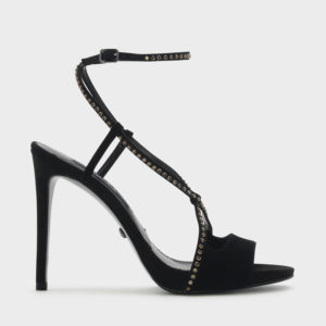 CHARLES & KEITH Embellished Cross-Strap Suede Heels