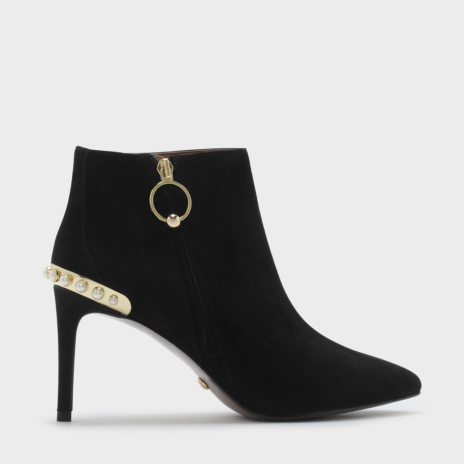 CHARLES & KEITH Suede Embellished Pointed Boots | Australian Women Online