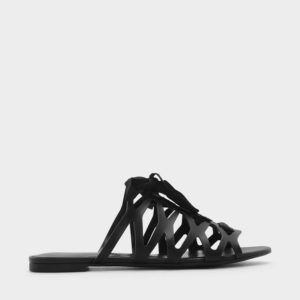 CHARLES & KEITH Laced Up Caged Sliders