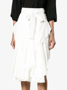 KITX asymmetric frilled front skirt