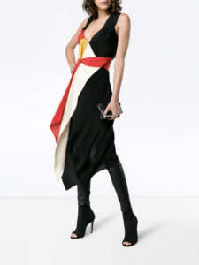 KITX black and red Diversity Spiral draped silk dress
