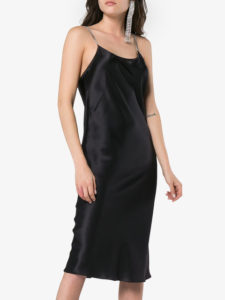 MICHAEL LO SORDO Silk Chain Strap Slip Dress