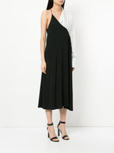 STRATEAS CARLUCCI Hybrid Slip one-shoulder midi dress