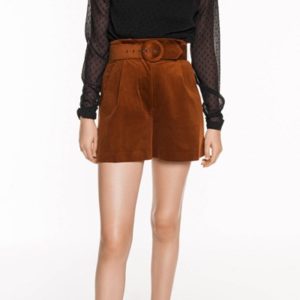 Cue Corduroy Paper Bag Waist Shorts