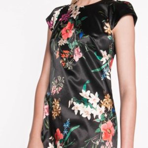Cue Floral Satin Shift Dress