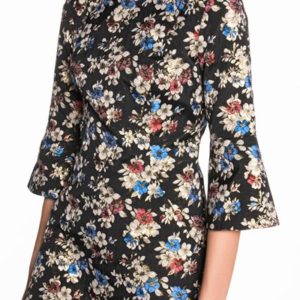 Cue Metallic Floral Jacquard Dress
