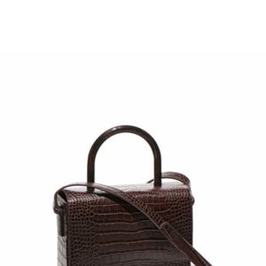 Cue Resin Handle Leather Box Bag