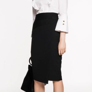 Cue Stripe Asymmetric Pencil Skirt