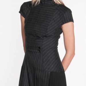 Cue Stripe Contrast Pleat Dress