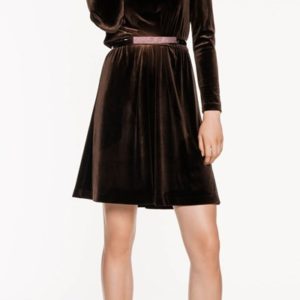 Cue Velvet Long Sleeve Shift Dress