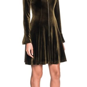 Cue Velvet Zip Front Dress