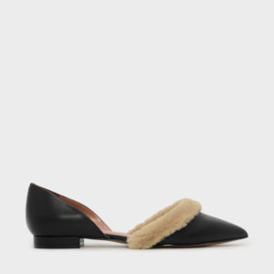 CHARLES & KEITH Furry D'Orsay Flats