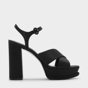 CHARLES & KEITH Glitter Platform Criss Cross Heels