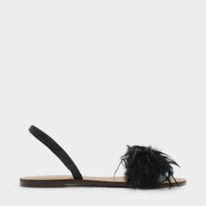 CHARLES & KEITH Feathered Sling Back Sandals