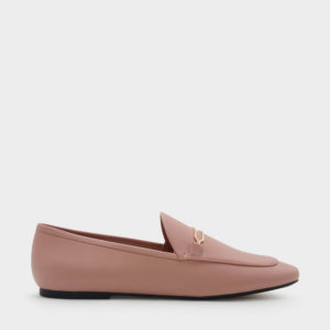CHARLES & KEITH Metallic Detail Penny Loafers